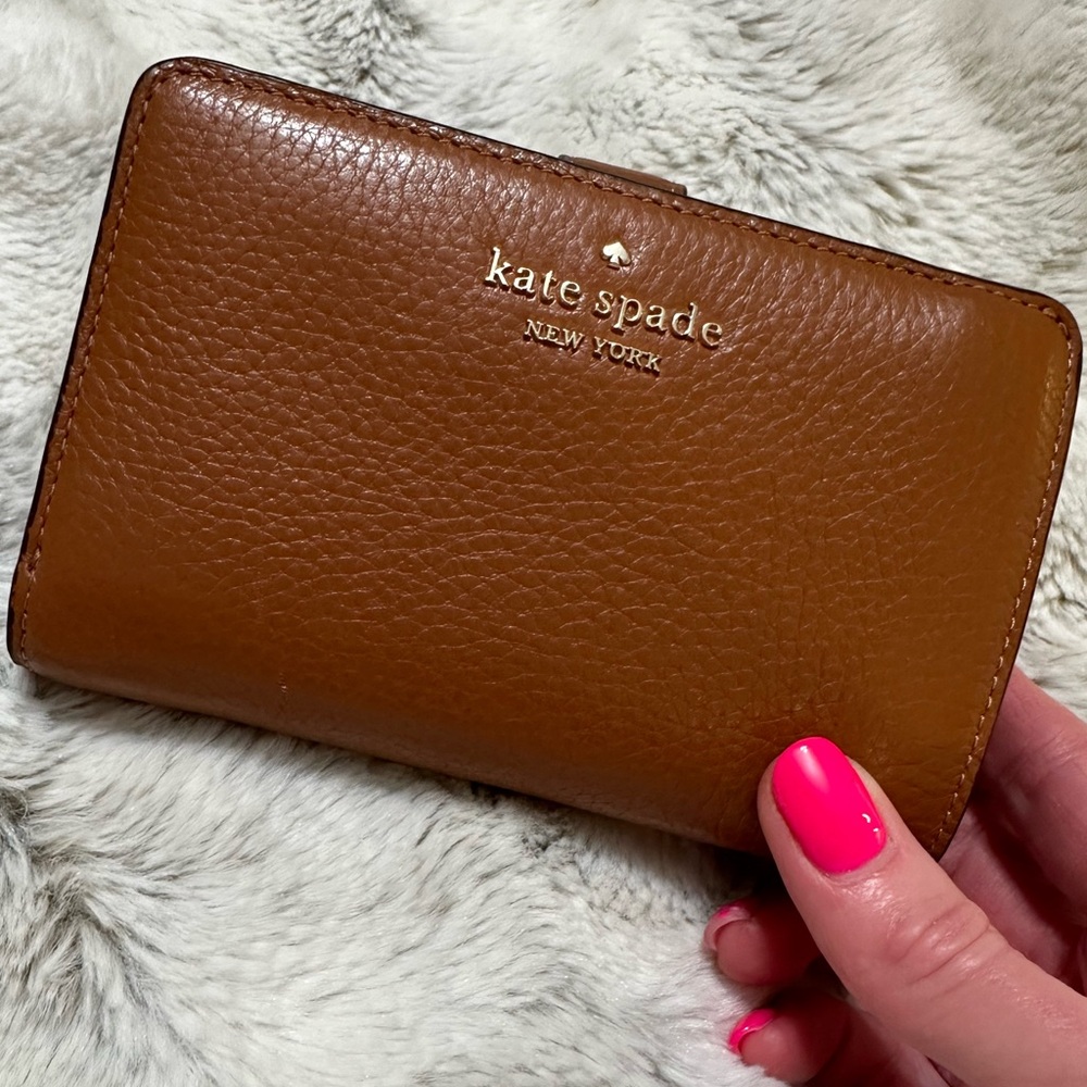 Kate Spade Leila Medium Compact Bifold Wallet Warm Gingerbread